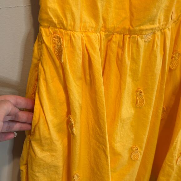 J. Crew Factory Yellow Pineapple Sleeveless Fit & Flare Dress - size 6 - Picture 4 of 7